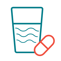 Water glass and capsule icon