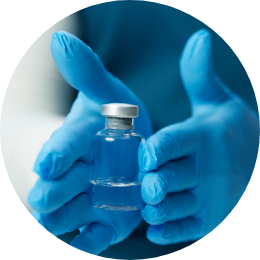 Rolling and tilting the vial to dissolve image