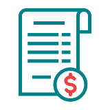 Paper with dollar sign icon