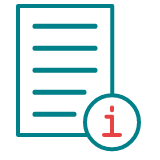 Paper with information sign icon